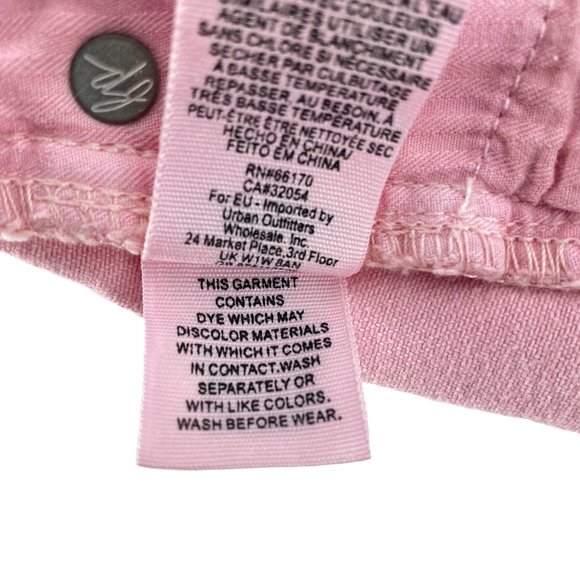 FREE PEOPLE We the Free Pink Button Fly Distressed Cutoff Shorts Size 24 NWOT - Picture 13 of 14